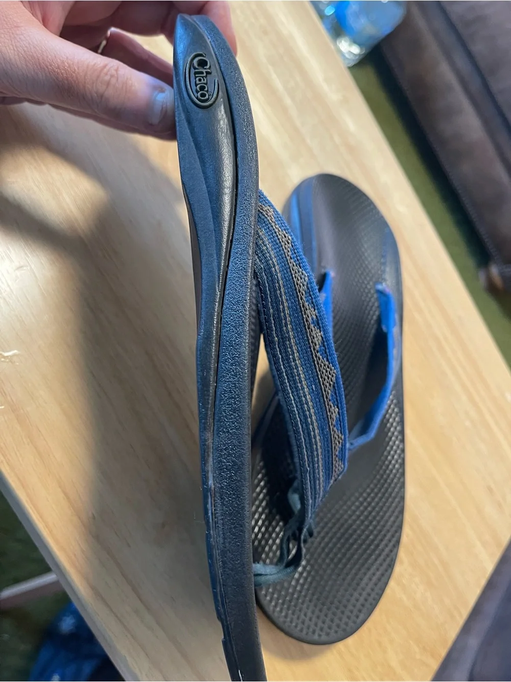 Chaco Flip EcoTread Men's 9M Blue Textile Outdoor Sandals Lightweight